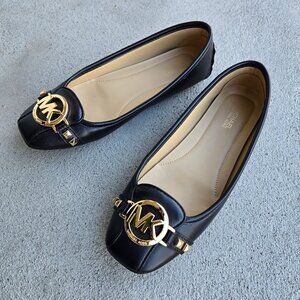 US 7 Micheal Kors Fulton studded moc vegan moccasin flat loafer slip-on shoe